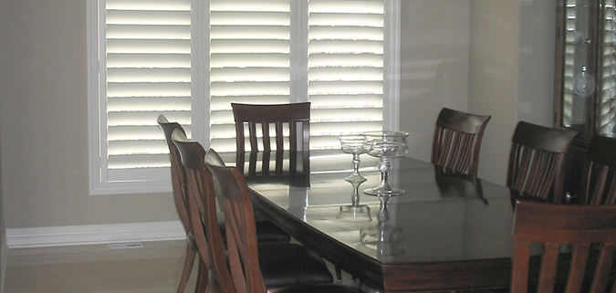 White Painted Shutters with Hidden Tilt Rod